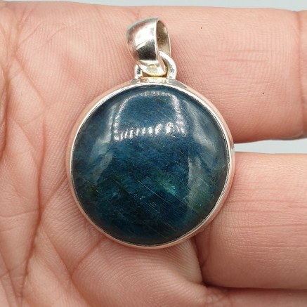 925 Sterling zilveren hanger gezet met ronde Apatiet