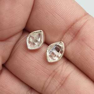 925 Sterling zilveren oorknoppen Herkimer diamant