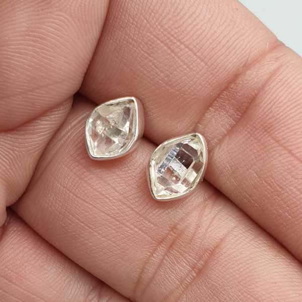 925 Sterling zilveren oorknoppen Herkimer diamant