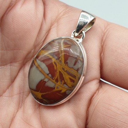 925 Sterling zilveren hanger ovale Noreena Jaspis