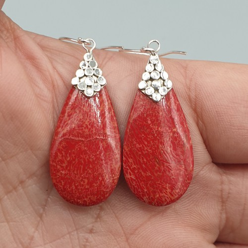 925 Sterling zilveren oorbellen met Koraal