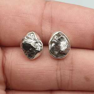 925 Sterling zilveren oorknoppen met Campo del Cielo Meteoriet