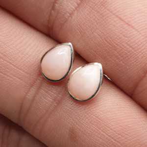 925 Sterling zilveren oorknoppen roze Opaal