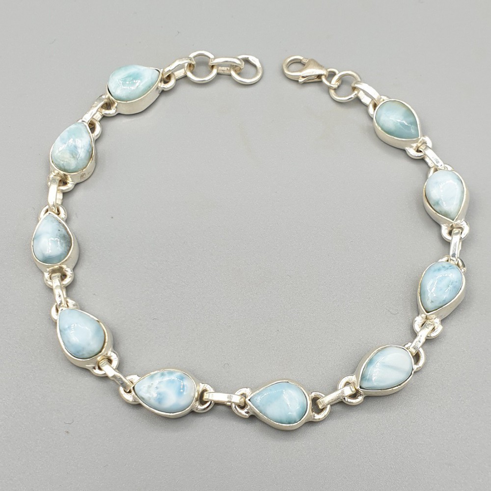 925 Sterling zilveren armband gezet met Larimar