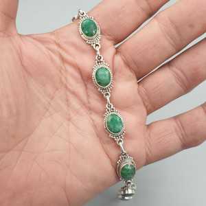 925 Sterling zilveren armband gezet met Emerald