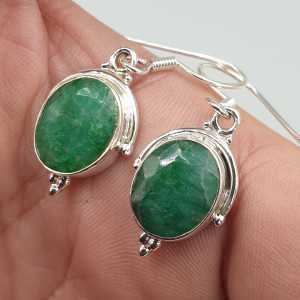 925 Sterling zilveren oorbellen met Emerald