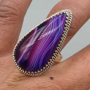 925 Sterling zilveren ring paarse Botswana 18 mm