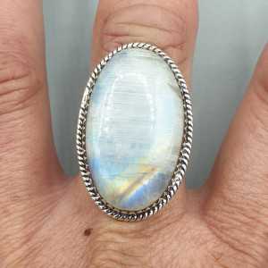 925 Sterling zilveren ring regenboog Maansteen 18 mm