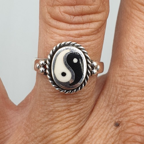 925 Sterling zilveren ring met Yin Yang