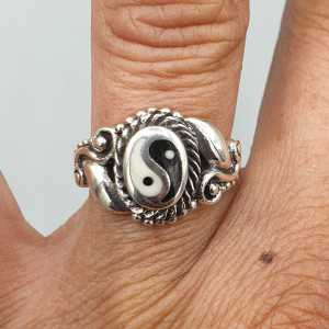Zilveren ring Yin Yang