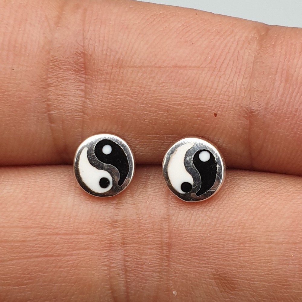 925 Sterling zilveren oorknoppen Yin Yang