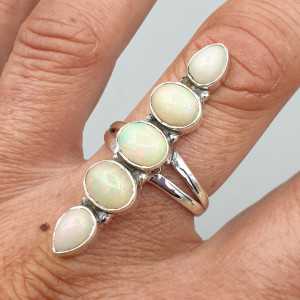 925 Sterling zilveren ring Ethiopische Opalen verstelbaar