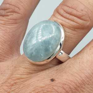 925 Sterling zilveren ring Aquamarijn 17.3 mm