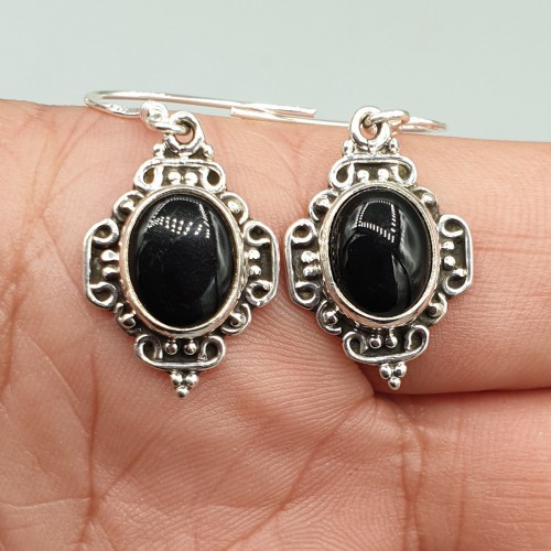 925 Sterling zilveren oorbellen zwarte Onyx