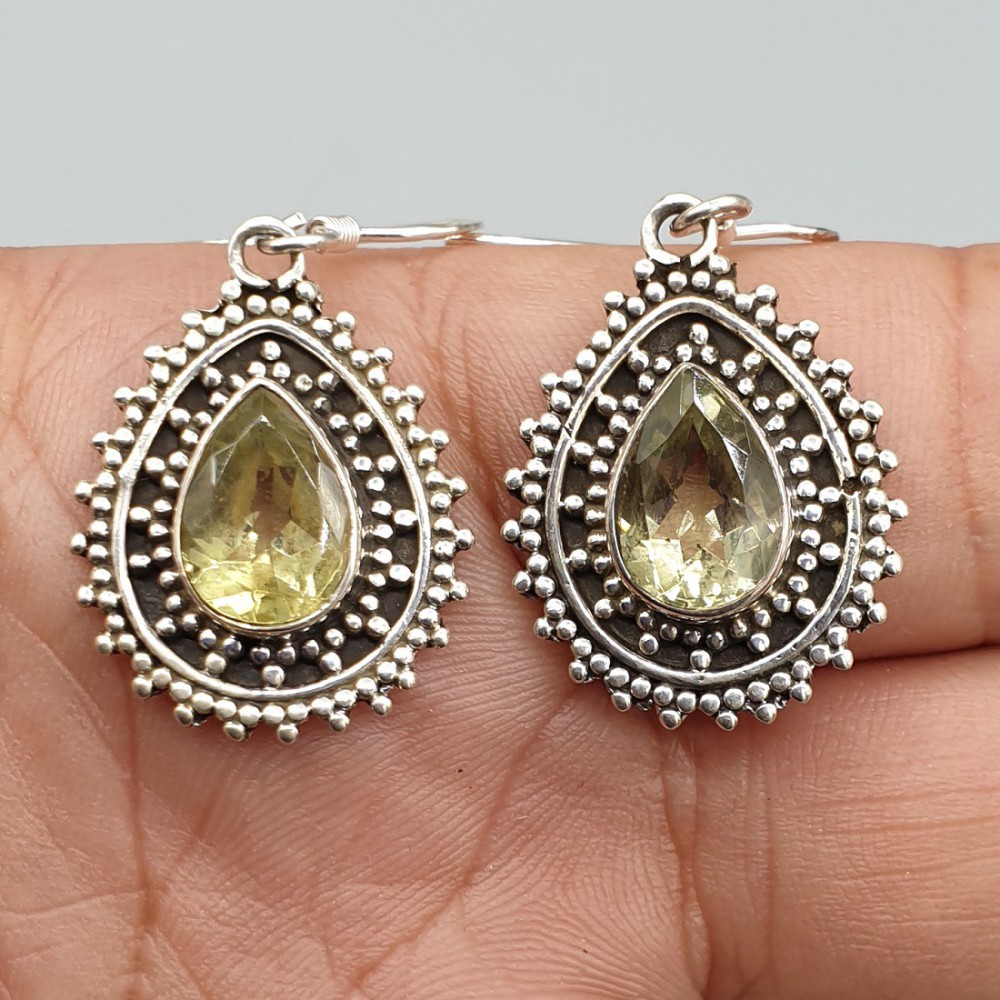 925 Sterling zilveren oorbellen met Lemon Topaas