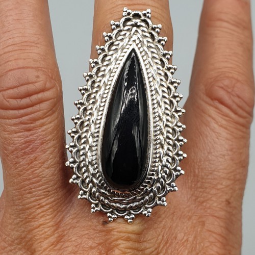 925 Sterling zilveren ring met zwarte Onyx verstelbaar