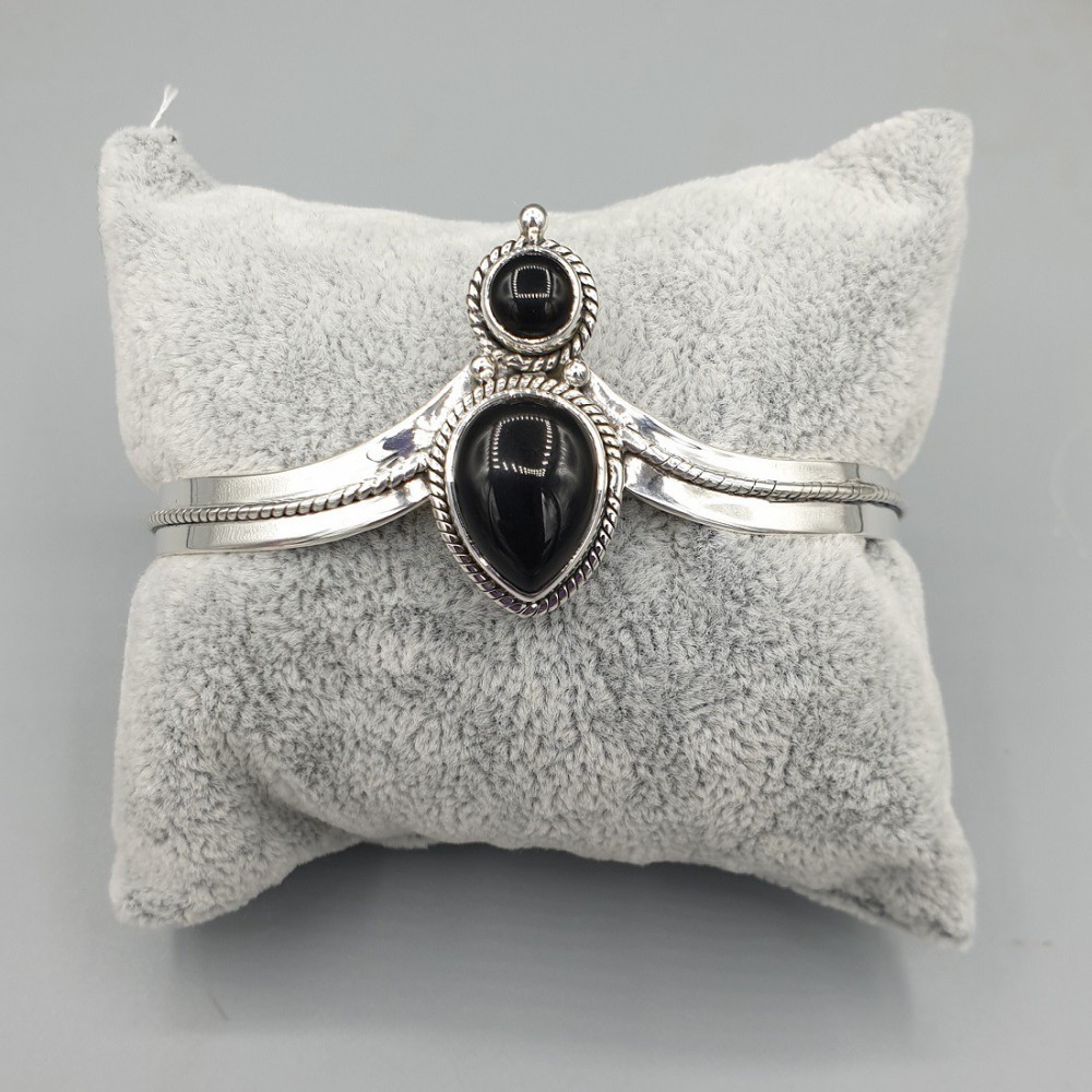 925 Sterling zilveren bangle zwarte Onyx