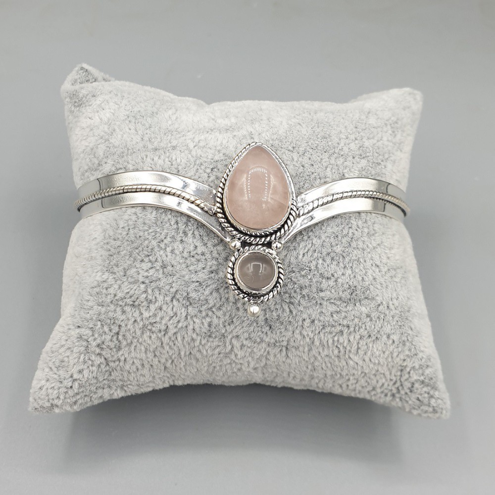 925 Sterling zilveren bangle Rozenkwarts