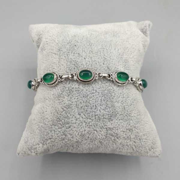 925 Sterling zilveren armband met groene Onyx