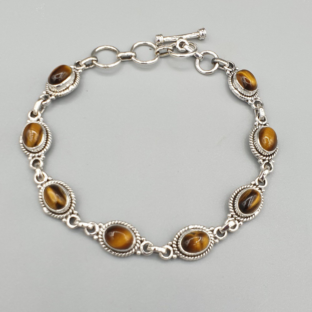 925 Sterling zilveren armband met Tijgeroog