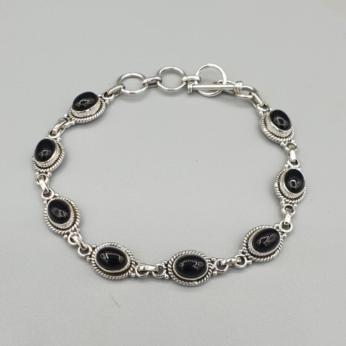 925 Sterling zilveren armband met zwarte Onyx