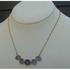Gold plated necklace with pendant set with Ioliet