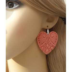 Silver earrings with cut out heart 