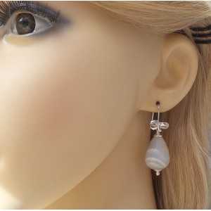 Zilveren oorbellen met Agaat briolet