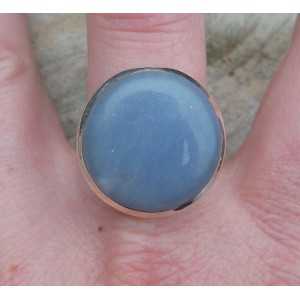Zilveren ring gezet ronde Angeliet maat 19.7 mm