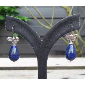 Zilveren oorbellen met Lapis Lazuli 