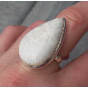 Silver ring set with teardrop Scoleciet 18 mm 
