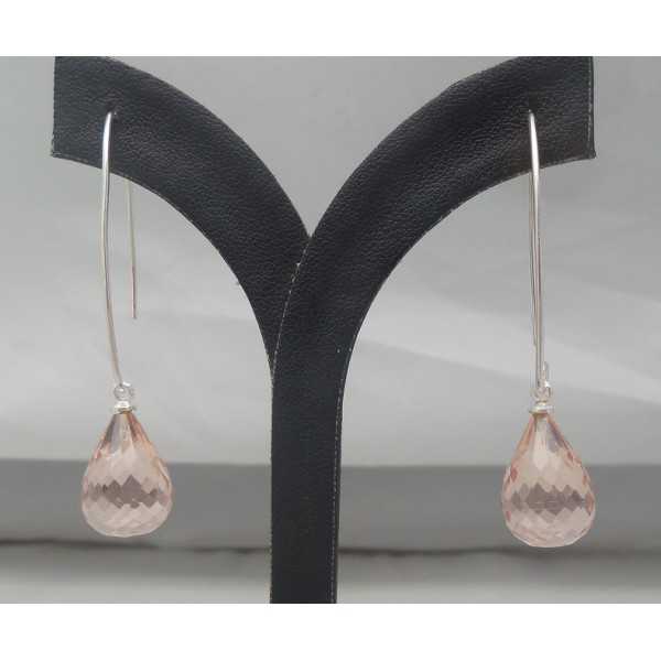 Silver earrings with Champagne Topaz briolet