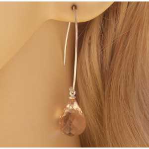 Silver earrings with Champagne Topaz briolet