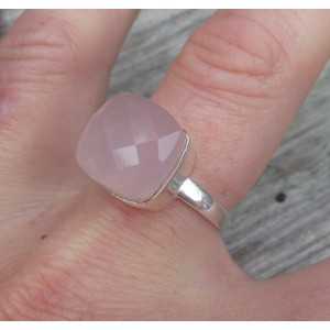 Silber ring mit rosa Chalcedon 