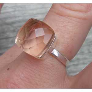 Silver ring set with Champagne Topaz 
