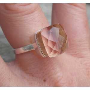 Silver ring set with Champagne Topaz 
