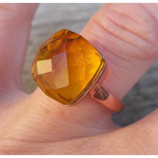 Rosé gold-plated ring set with Citrine