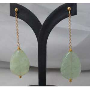 Gold plated earrings with large its color briolet
