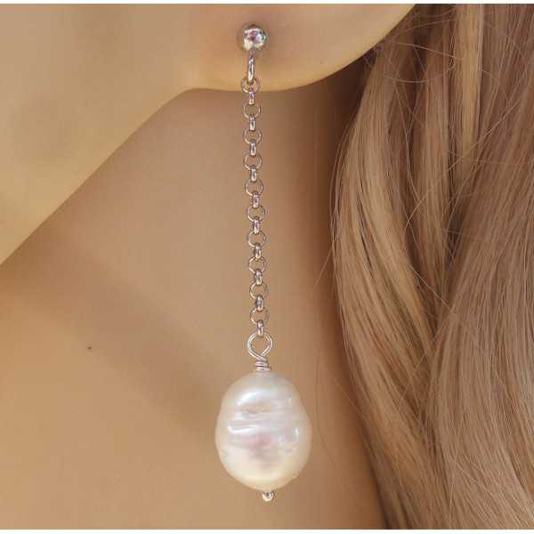 Silber Ohrringe mit Süßwasser Perle