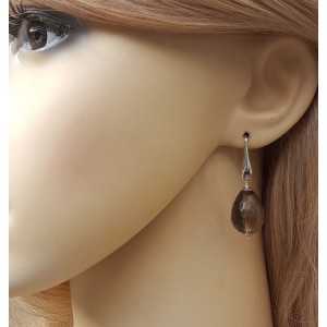 Silver earrings with Smokey Topaz
