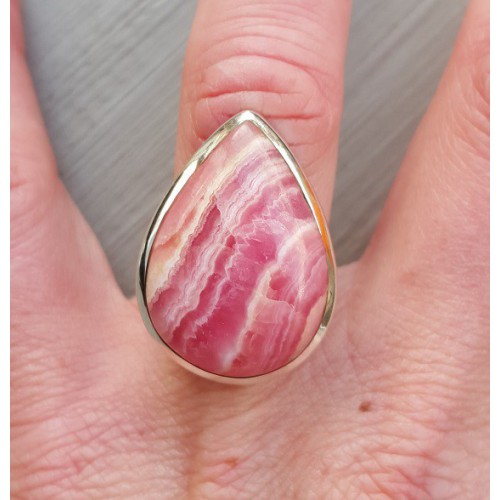 Silberring -Set mit abfallhaltigem Rhodochrosiet 16,5 mm