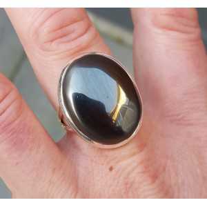 Zilveren ring gezet met Hematiet 18 mm