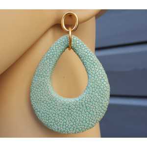 Earrings with a drop of Turquoise blue Roggenleer