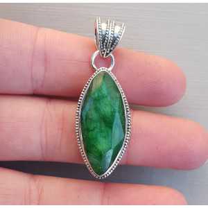 Silver pendant with a marquise Emerald in any setting