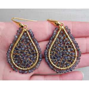 Gold plated earrings with Ioliet
