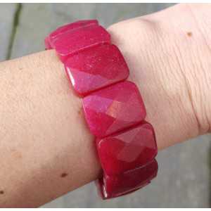 Große rote Jade Stretch-Armband 