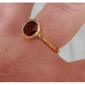 Rosé gold-plated ring set with Garnet and 18 mm