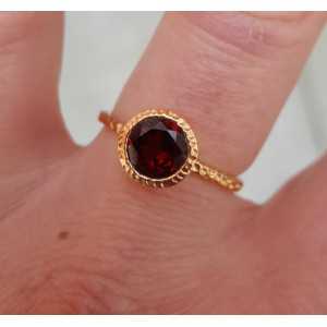 Rosé gold-plated ring set with Garnet and 18 mm