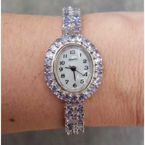 Silver watch set with Tanzaniet