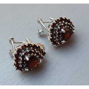 Silver earrings set with mozambique Garnets